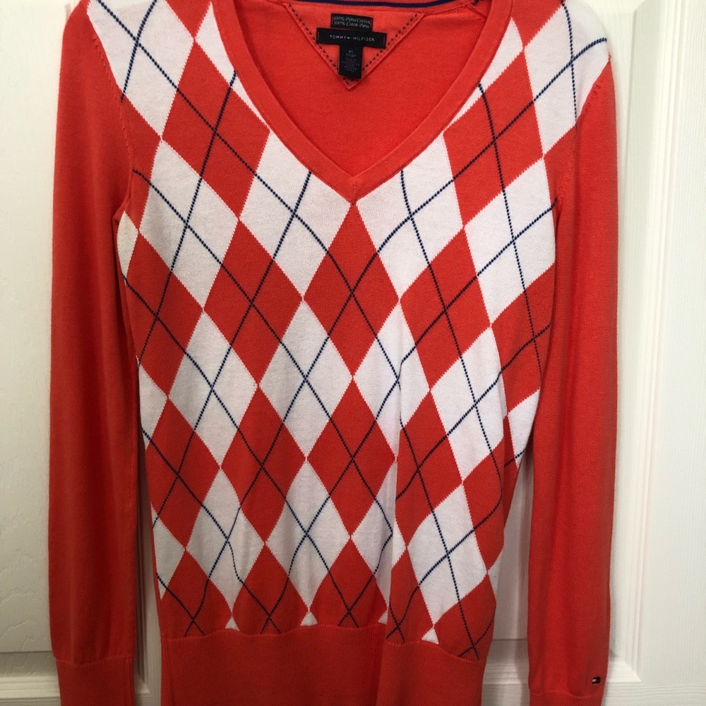 Tommy Hilfiger argyle sweater.